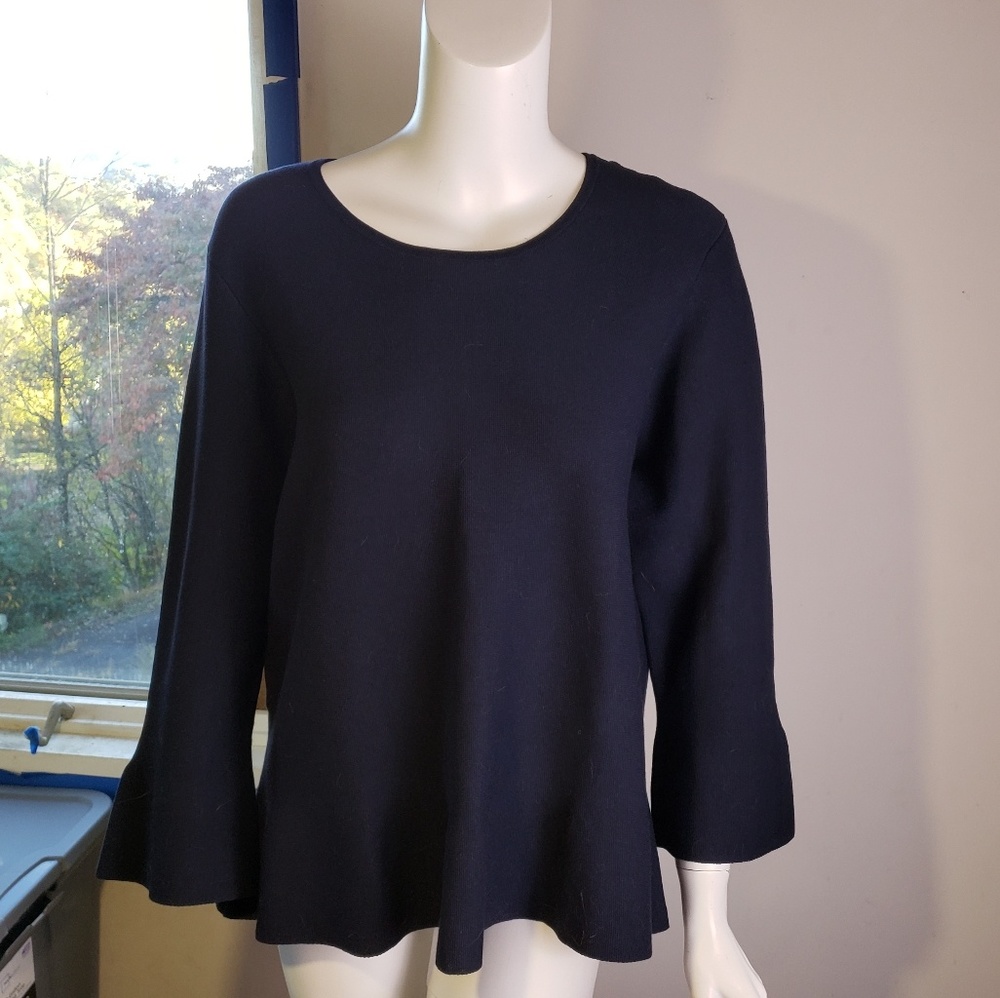 Sz XL black ann Taylor sweater type top heavy nwt